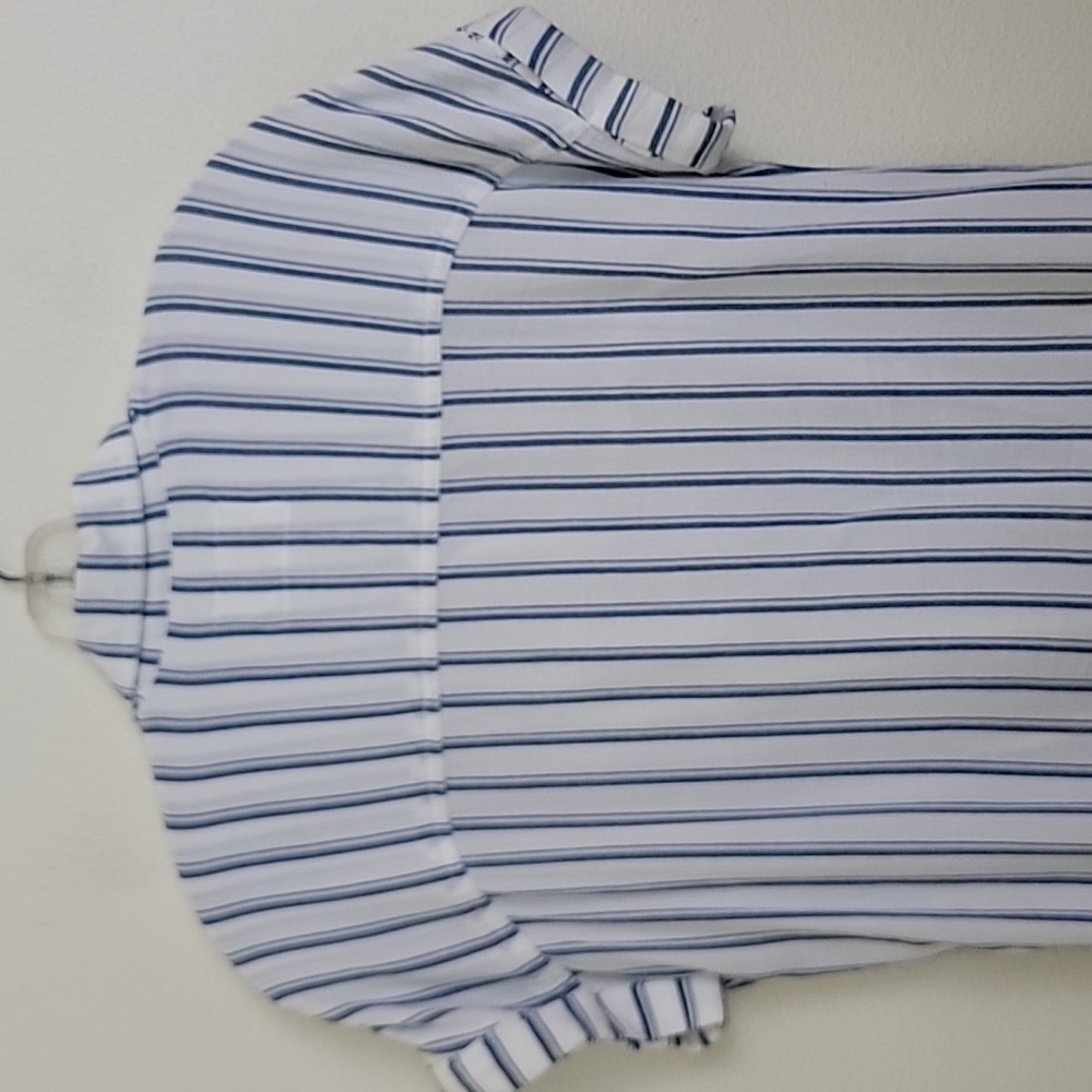Justice Blue & White Striped Short Sleeve Top 12 - Picture 10 of 13